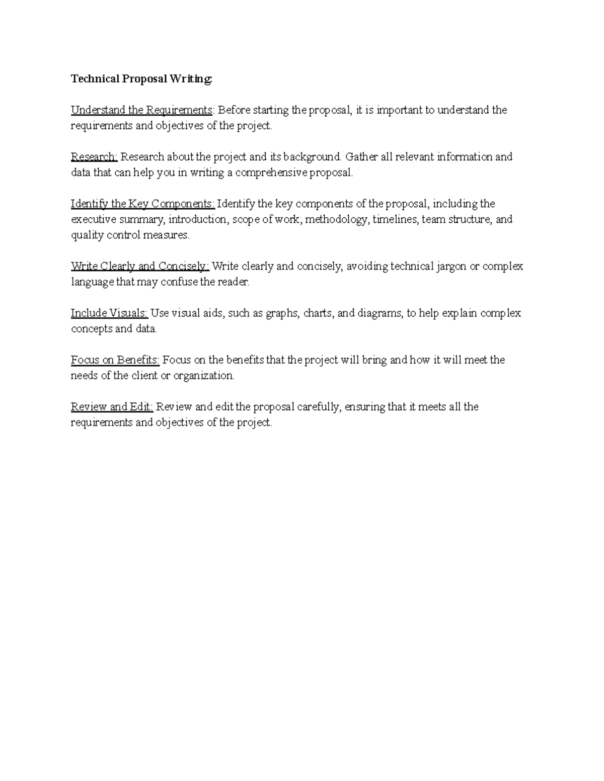 Technical and Financial Proposal Writing - Technical Proposal Writing ...