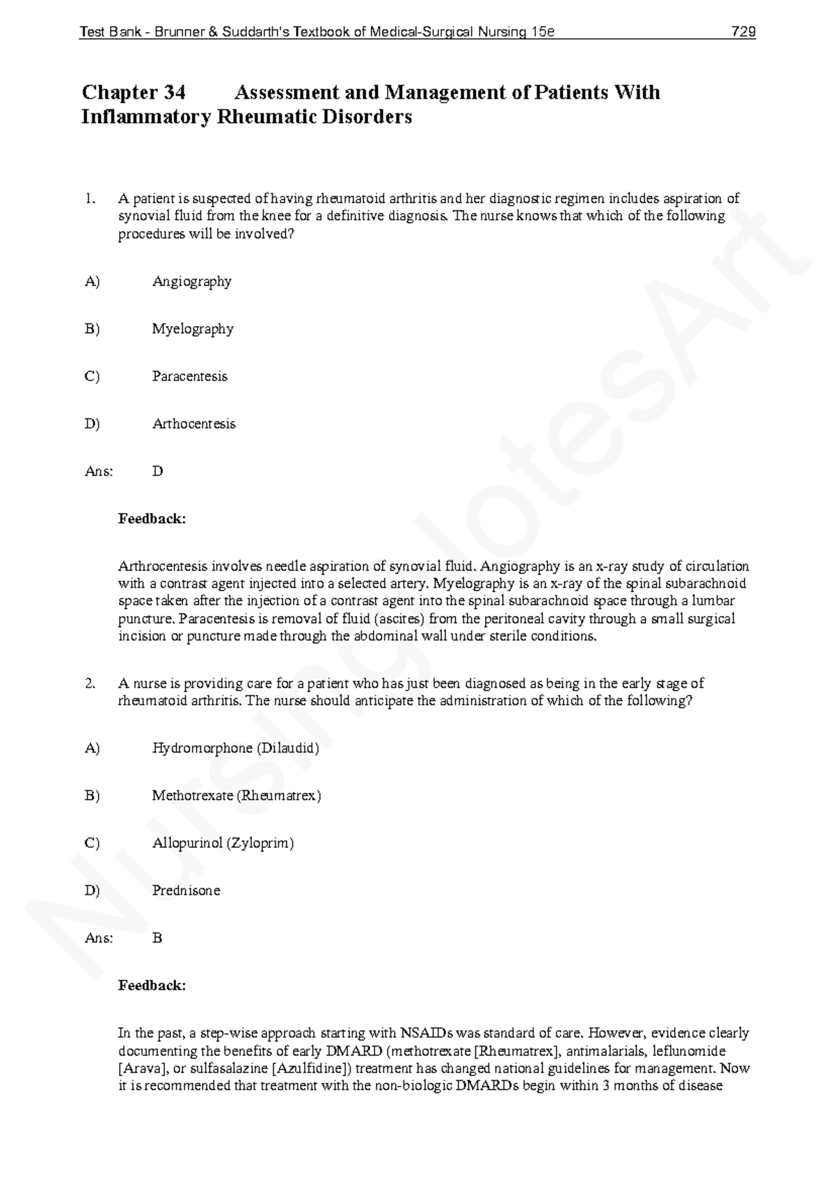 Chapter 34 - Test bank - NursingNotesArt Chapter 34 Assessment and ...