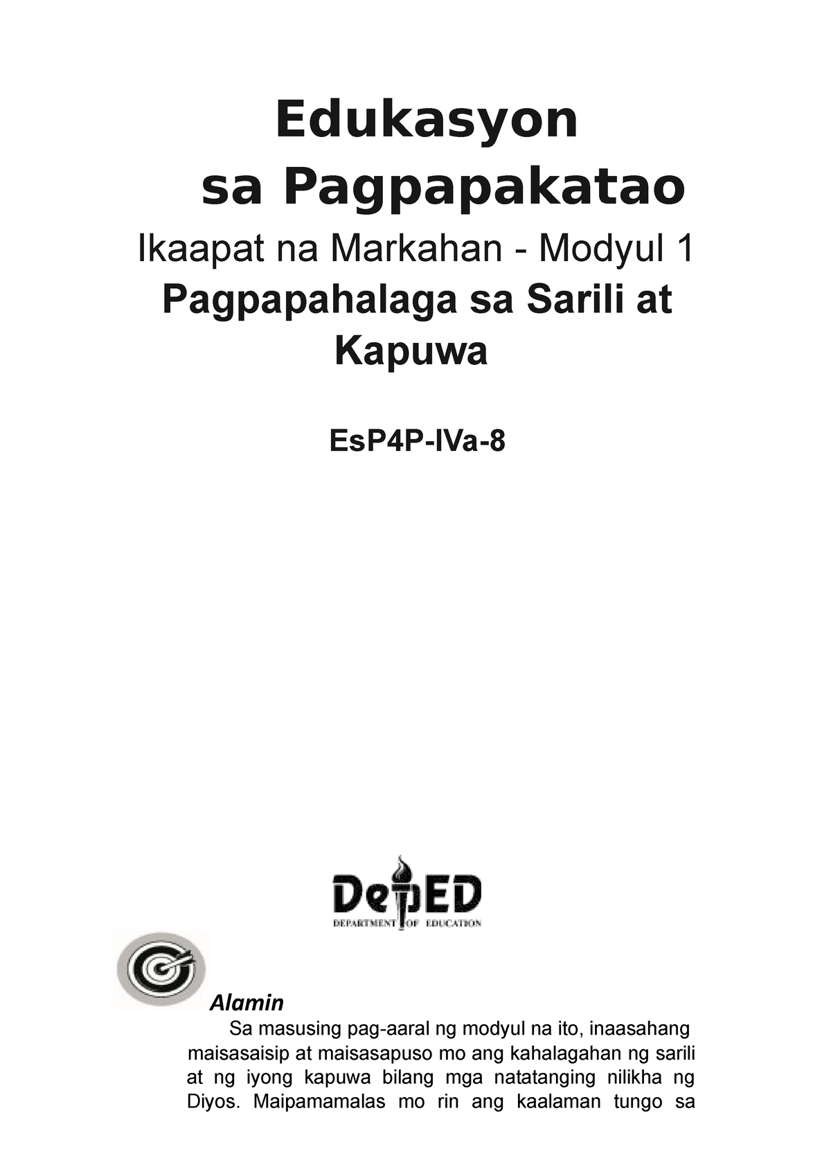 Es P4 Q4 Module 1 - 22222QSDSDS - Edukasyon Sa Pagpapakatao Ikaapat Na ...