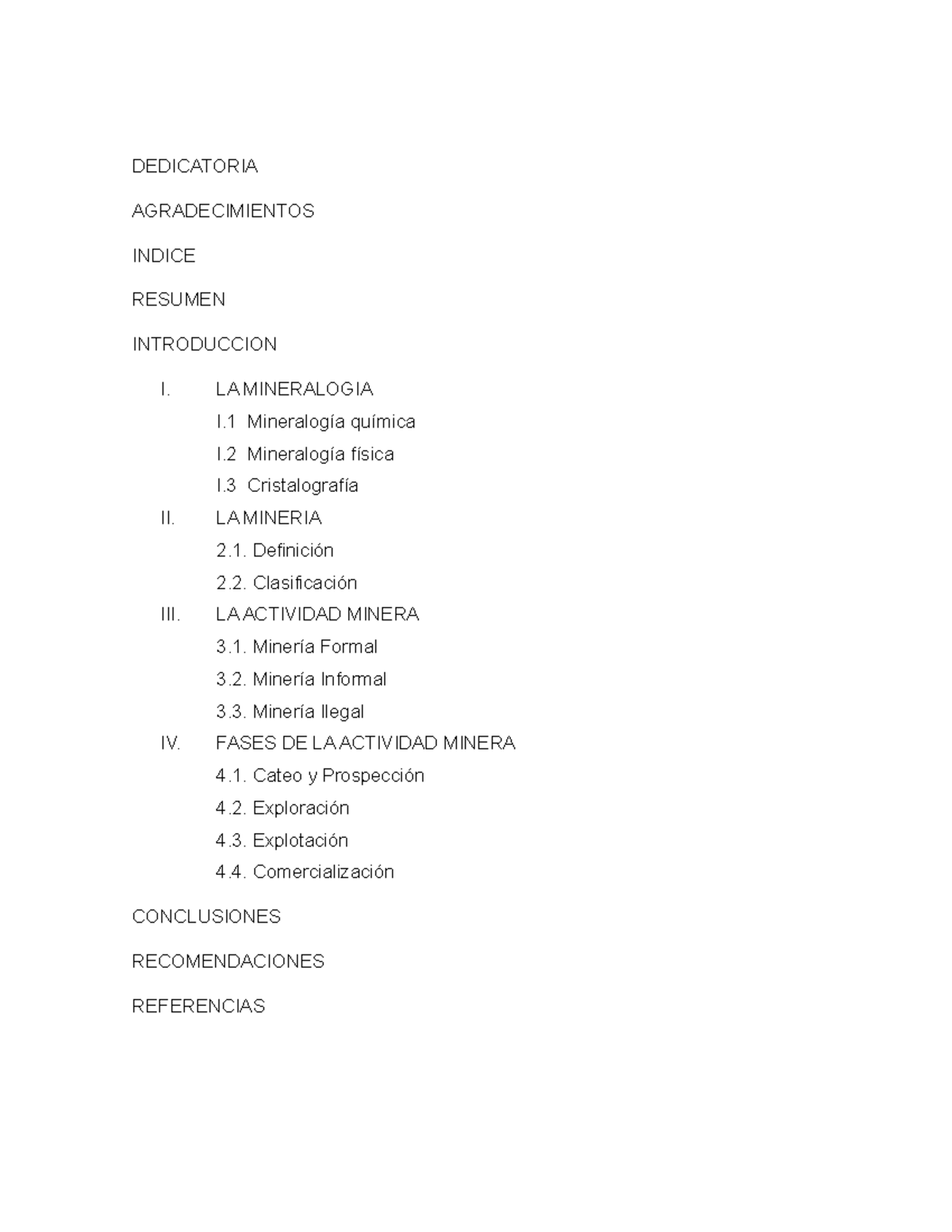 La Actividad Minera Fases De Cateo, Prospección, Exploración ...