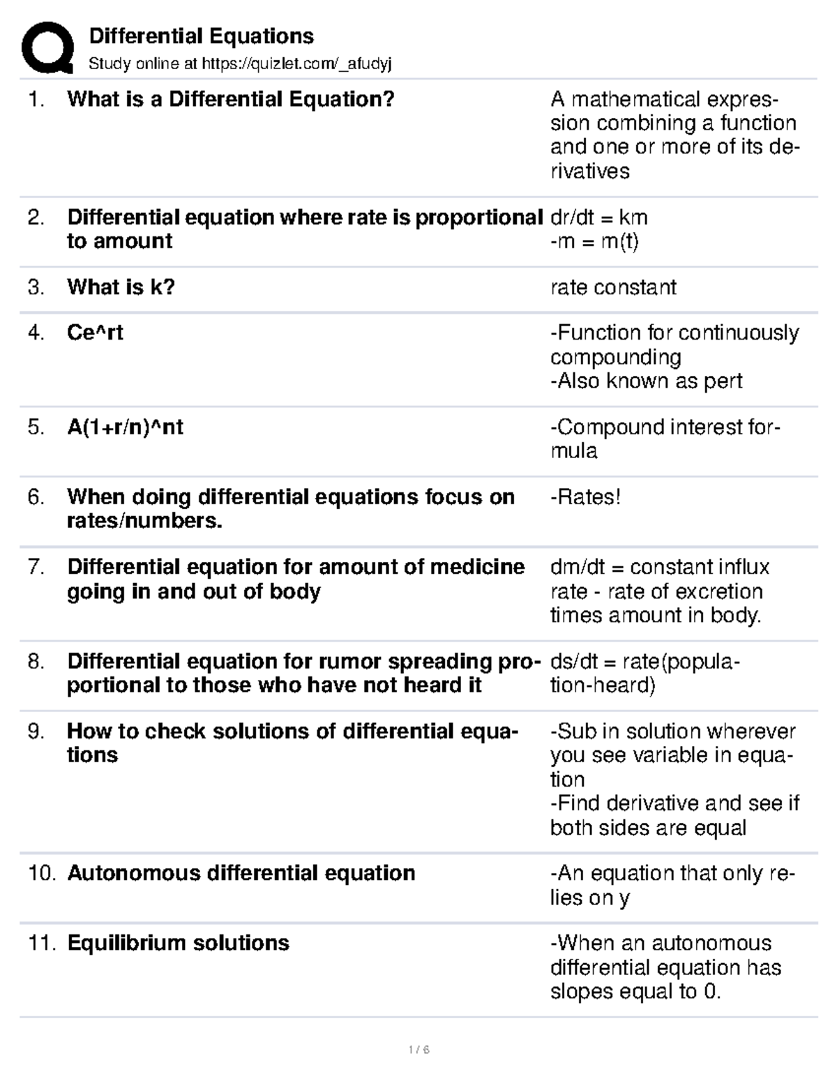 Differential Equations Flashcards Study online at quizlet/_afudyj