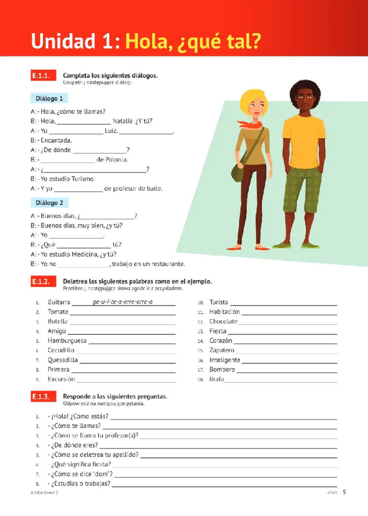 Sprawdzian Hiszpański 1 Liceum Zaimkimpodmiotu www.studocu.com