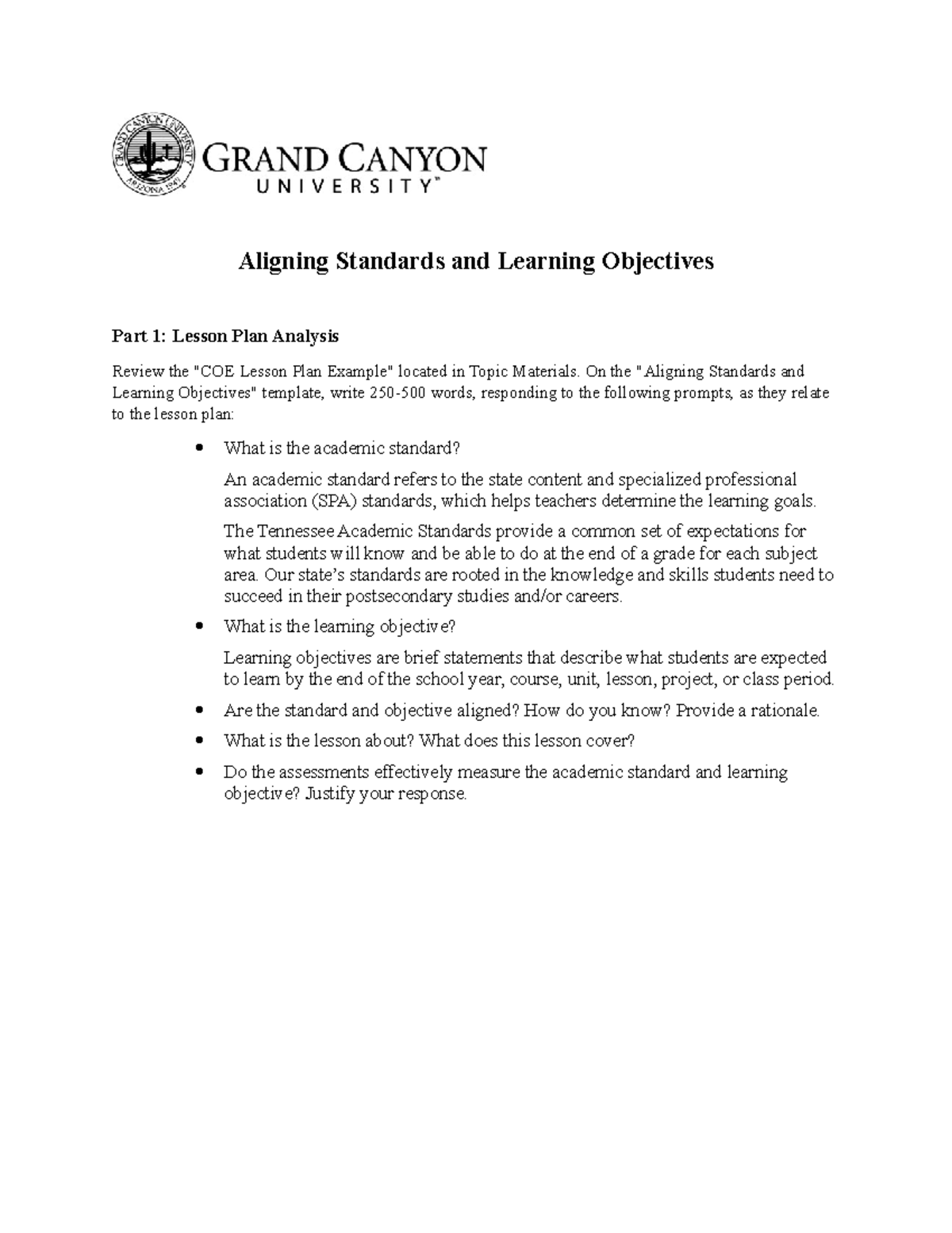 ELM-210-D-T2-Aligning Standards and Learning Objectives - Aligning ...