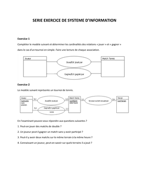 Serie Systeme D'information 2 - SERIE : SYSTEME D’INFORMATION ANALYSE ...