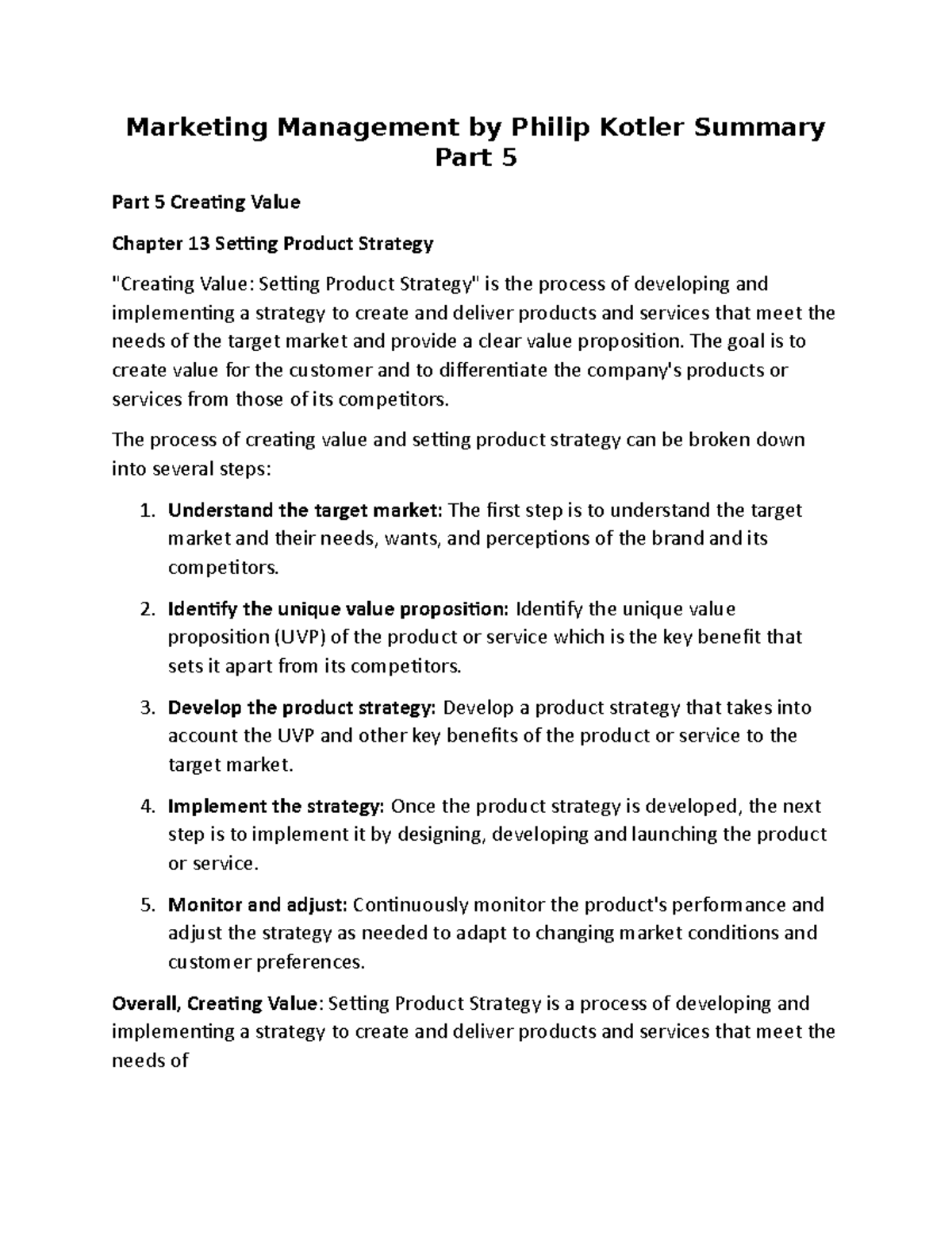 Marketing Management By Philip Kotler Summary Part 5 The Goal Is To Marketing Management By Philip Kotler Summary Part 5 The Goal Is To