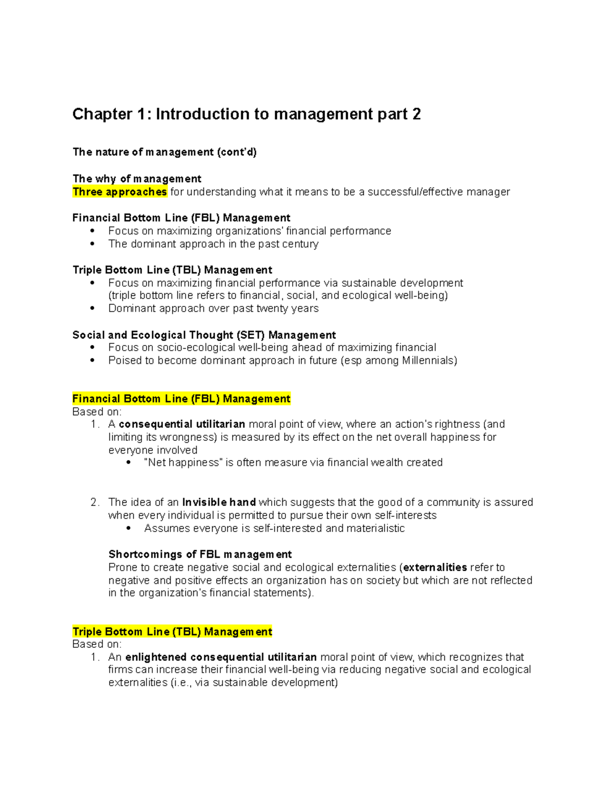 Chapter 1 - orgman part 2 - Chapter 1: Introduction to management part ...