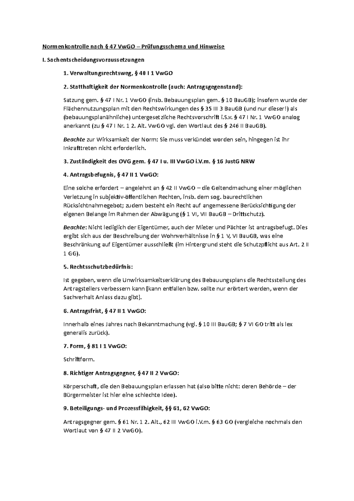 Normenkontrolle 47 Vwgo Schema Schemata für das Baurecht NRW - Normenkontrolle nach § 47 VwGO