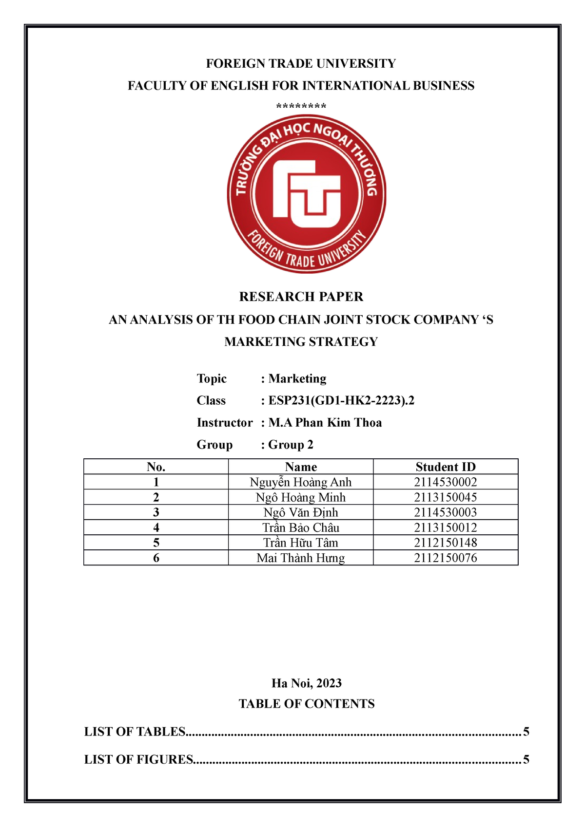 foreign trade research paper