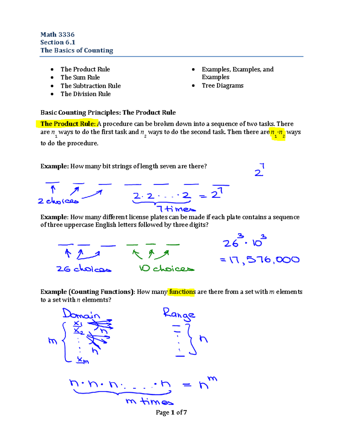 Discrete Mathematics - Lecture 6.1 The Basics of Counting - StuDocu