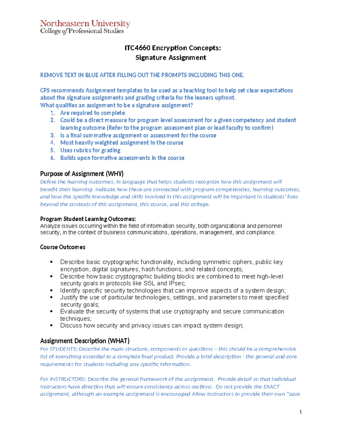 Signature Assignment ITC4660 - ITC4660 Encryption Concepts: Signature ...