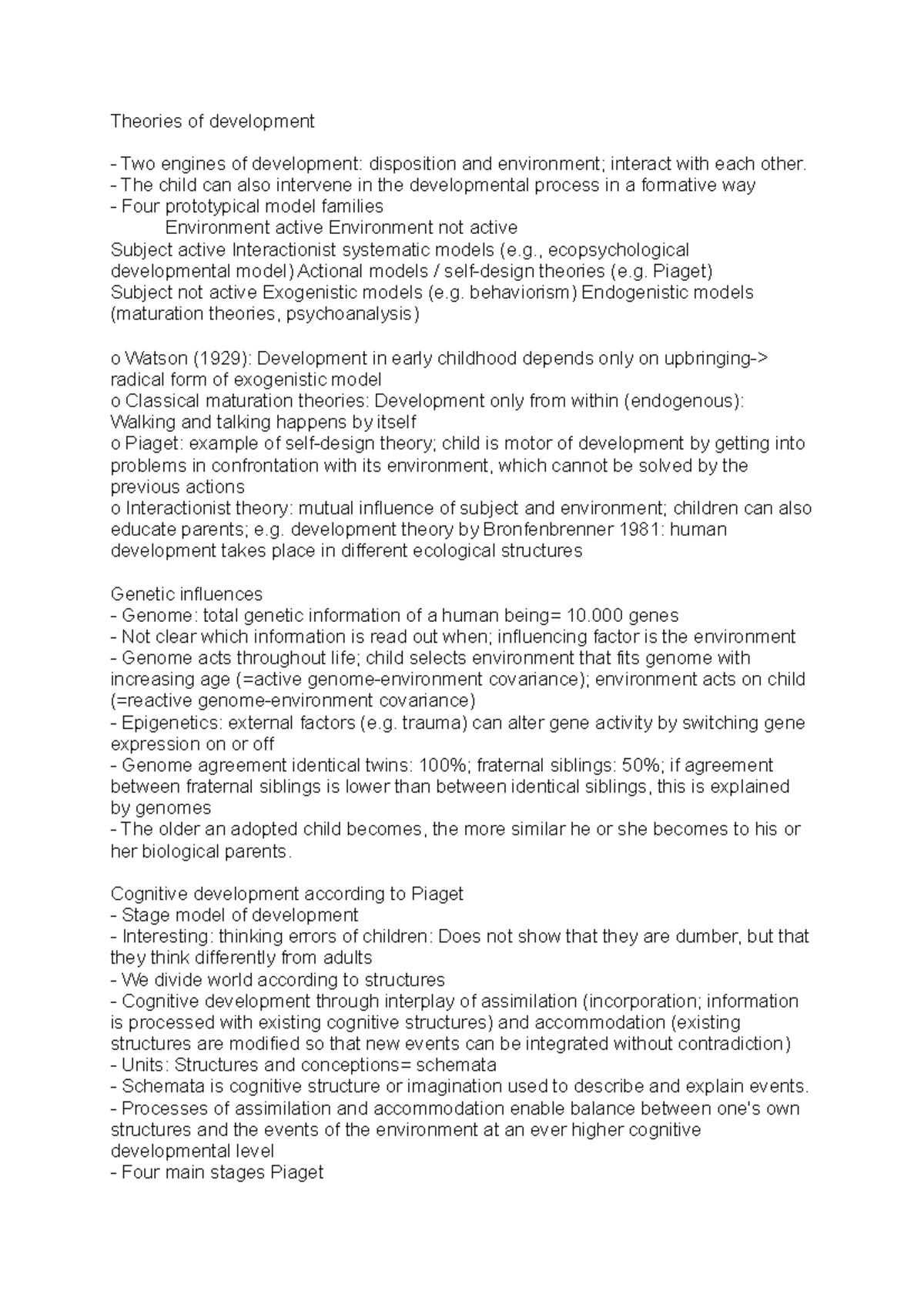 Theories of development - The child can also intervene in the ...