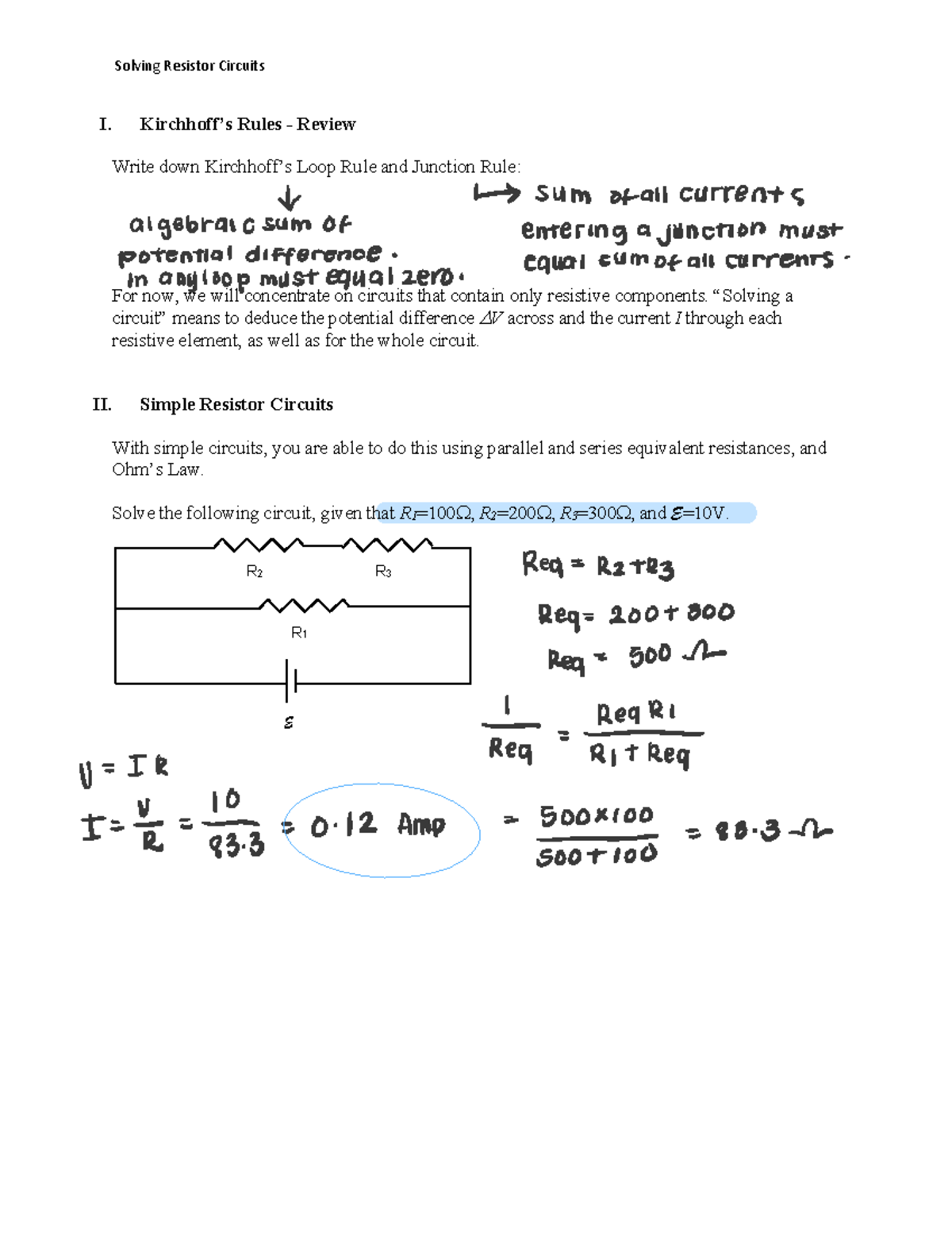 Circuits - Provides a lot of worksheets, study guides, practice exams ...