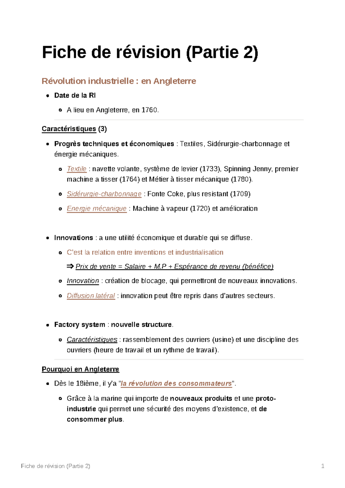 Fiche de révision (Partie 2) Fiche de révision (Partie 2) Révolution