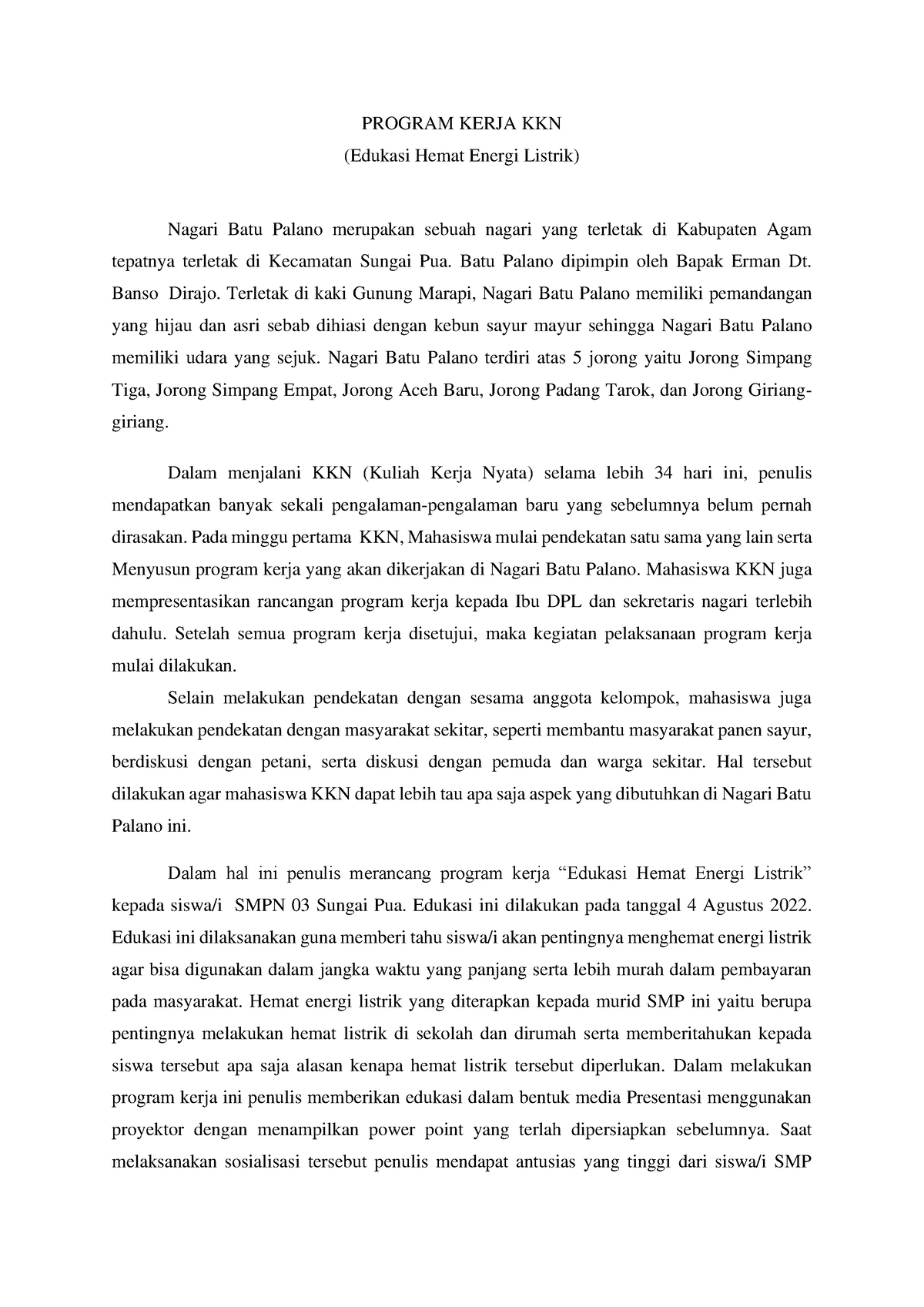 contoh essay kkn