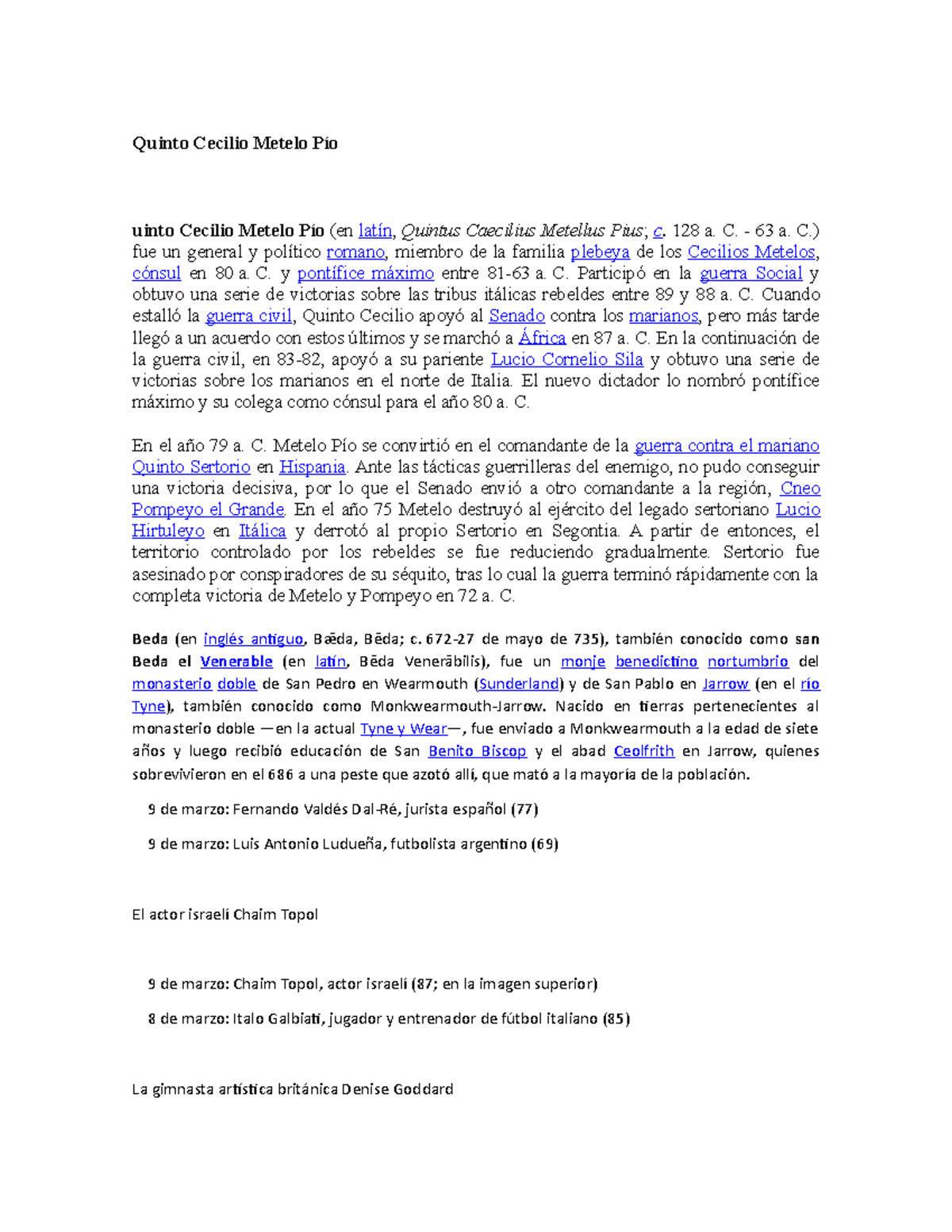 Quinto Cecilio Metelo Pío Quinto Cecilio Metelo Pío uinto Cecilio