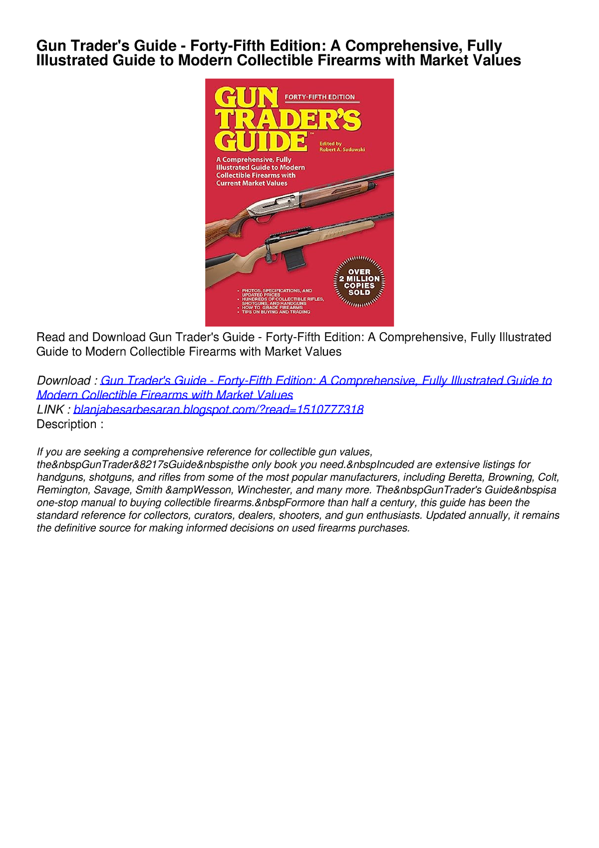 Pdfdownload Gun Traders Guide Forty Fifth Edition A Comprehensive F Gun Traders Guide