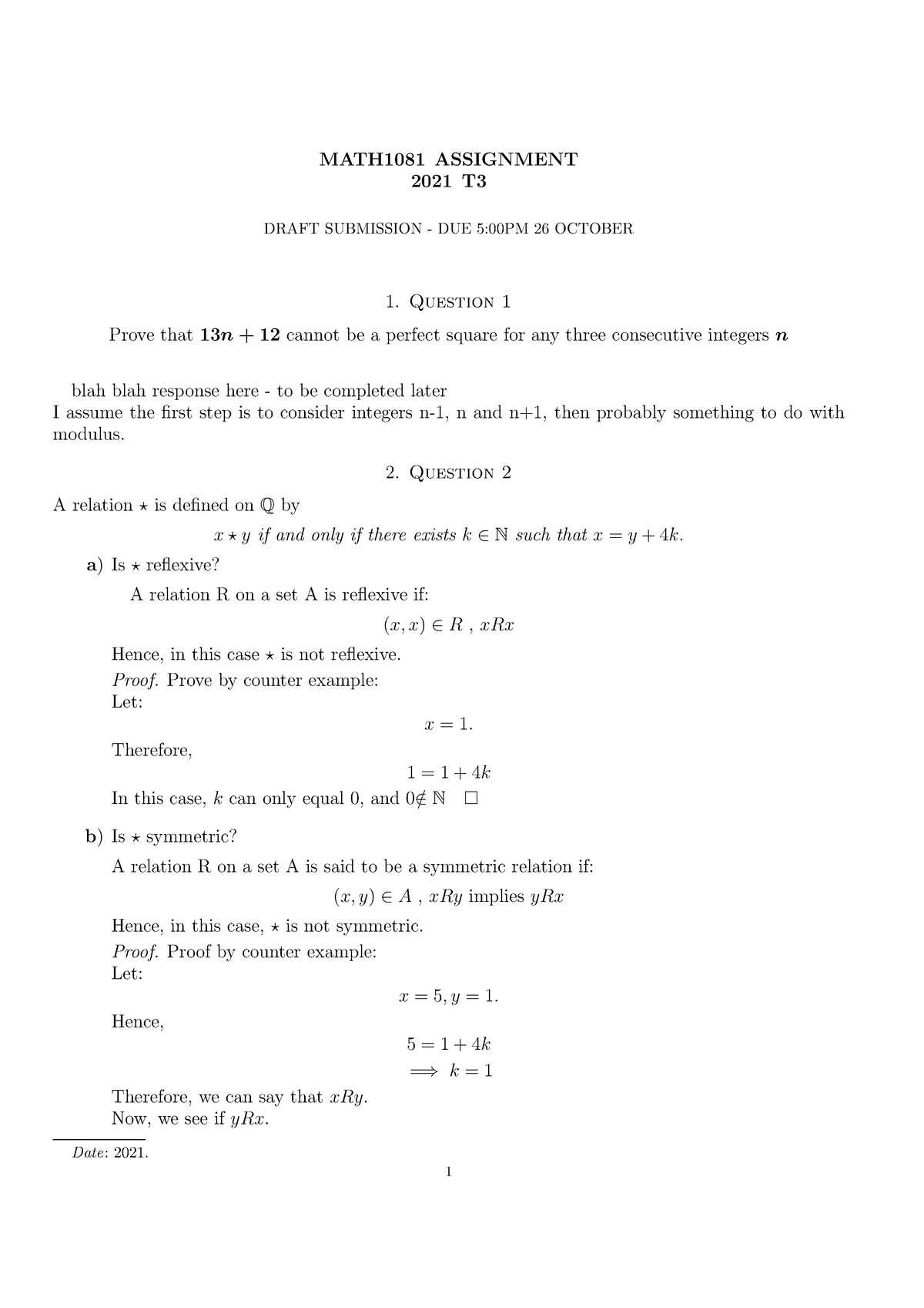 math1081 assignment