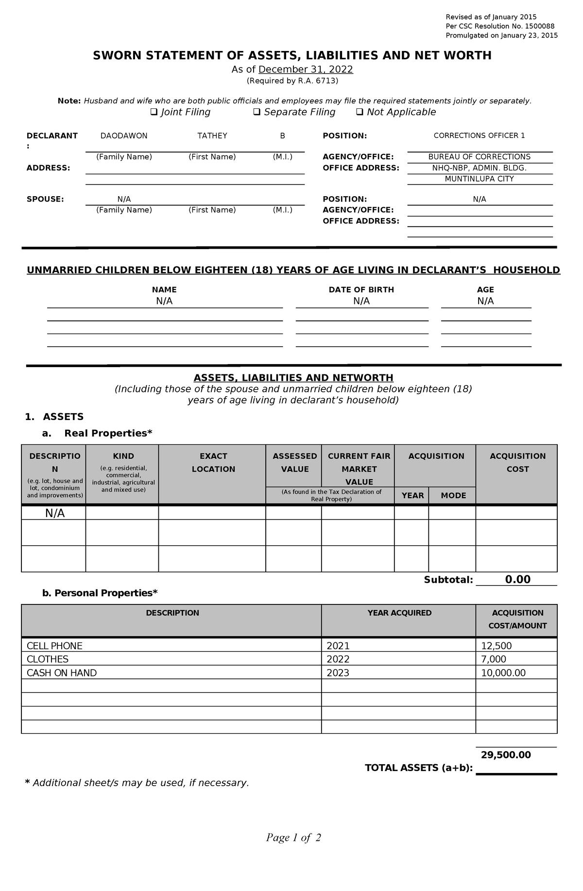 REVIEWER CSC LANG - Revised as of January 2015 Per CSC Resolution No ...