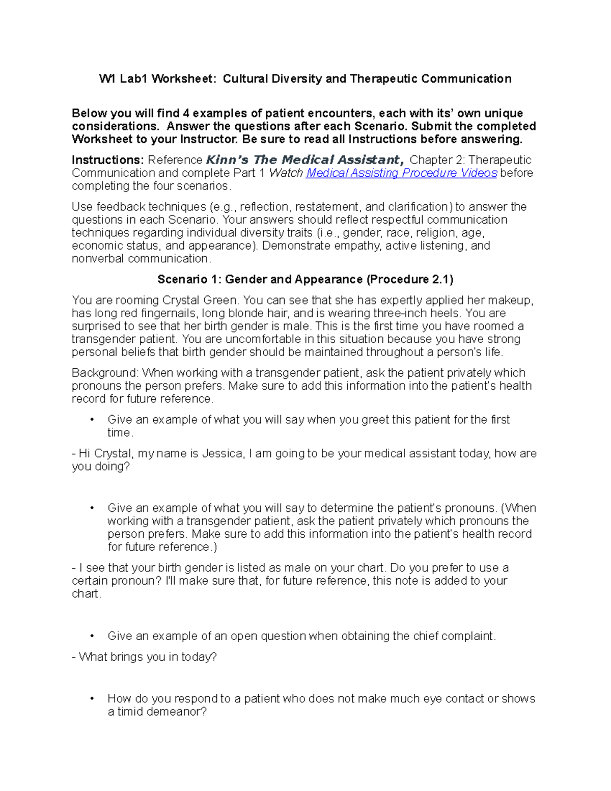 MOA110 W1 Lab - Assignment - W1 Lab1 Worksheet: Cultural Diversity And ...