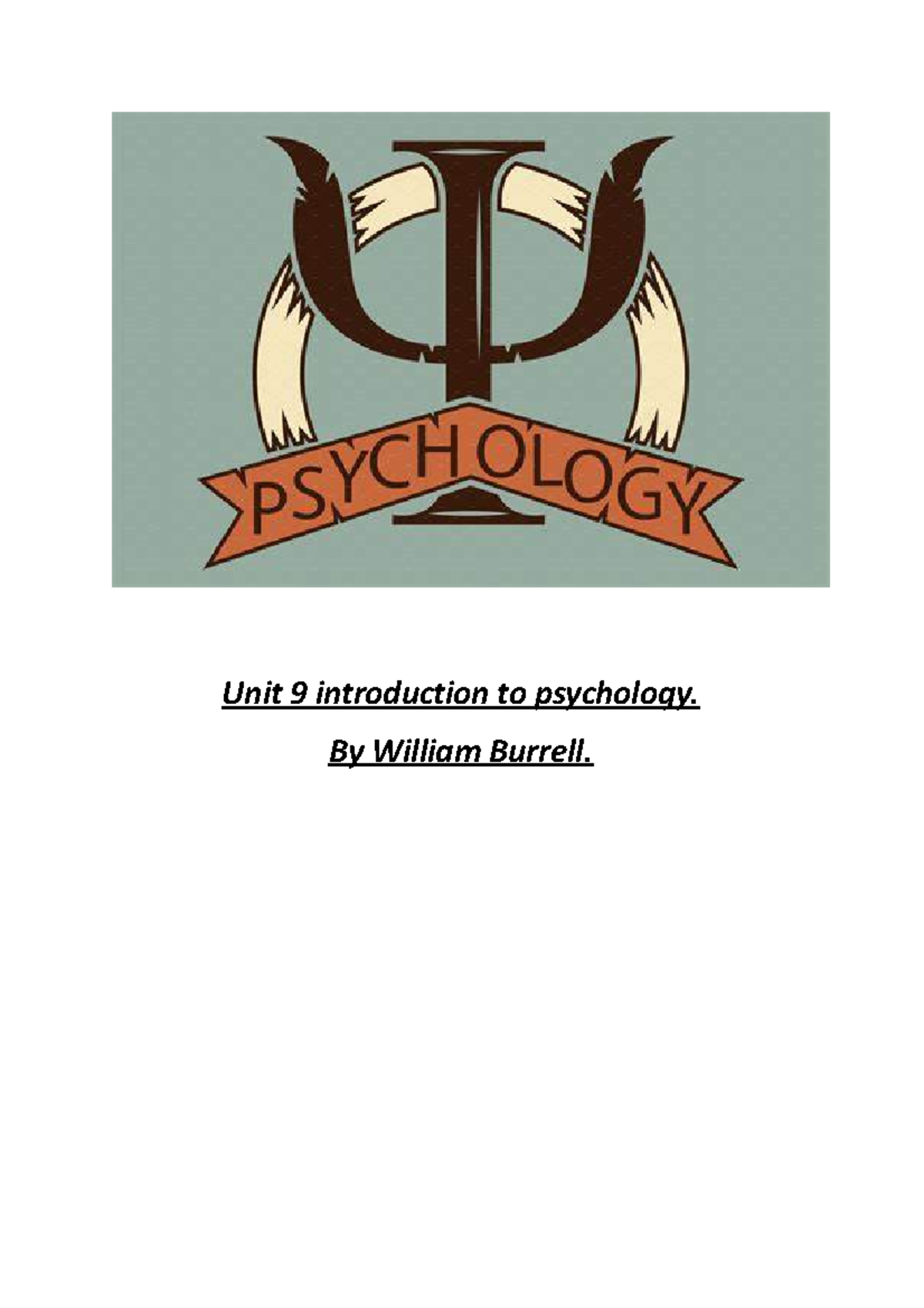 unit 9 introduction to psychology assignment planner