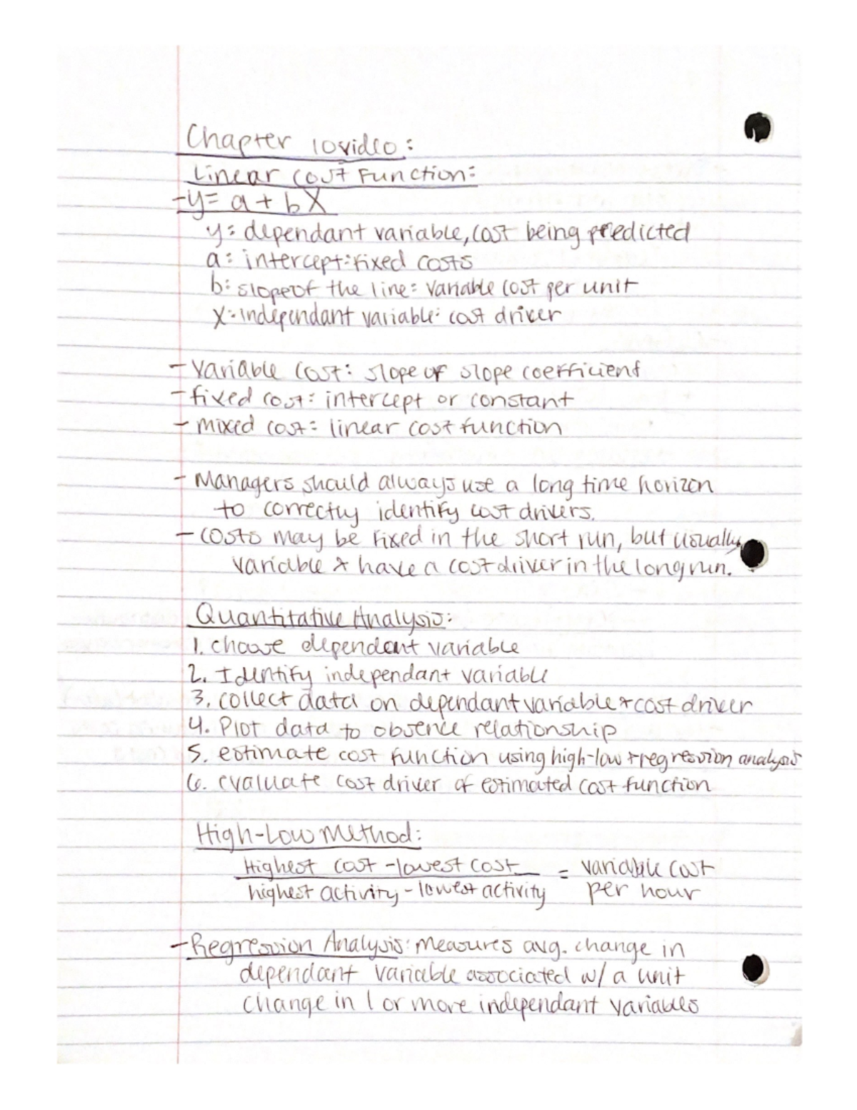 CH 10 Video Notes ACCY 309 - Accy 309 - Studocu