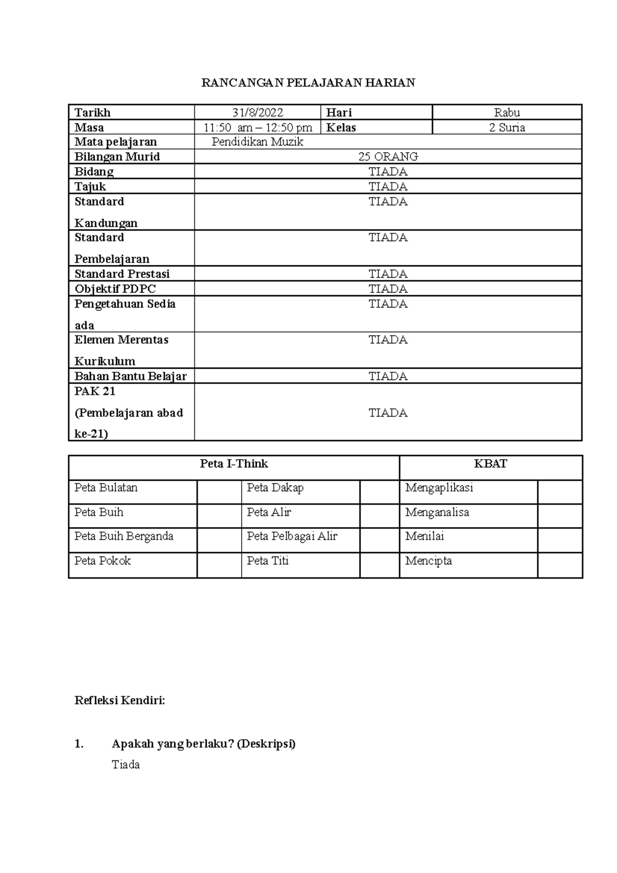 31082022 - 2 Suria - Assignment - RANCANGAN PELAJARAN HARIAN Tarikh 31 ...