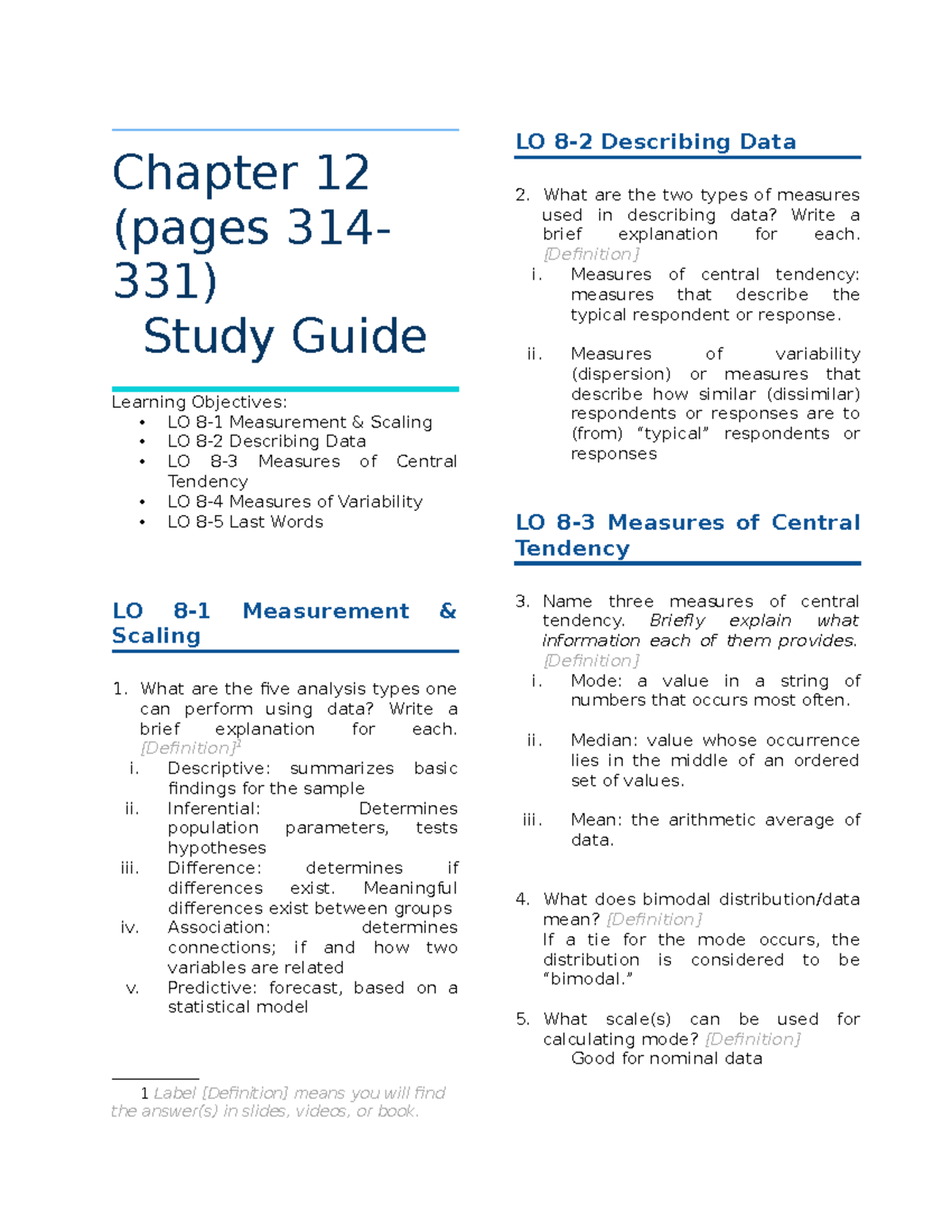 Chapter 12 Study Guide - Chapter 12 (pages 314- 331) Study Guide ...