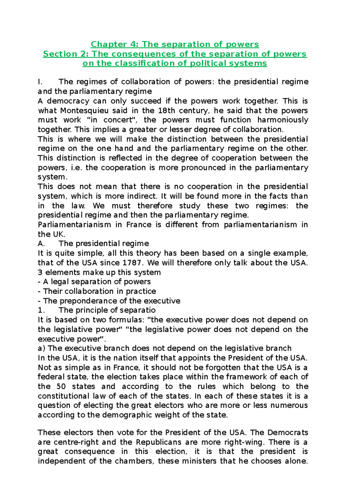 Chapter 4 Section 2 Part.2 - Chapter 4: The separation of powers ...