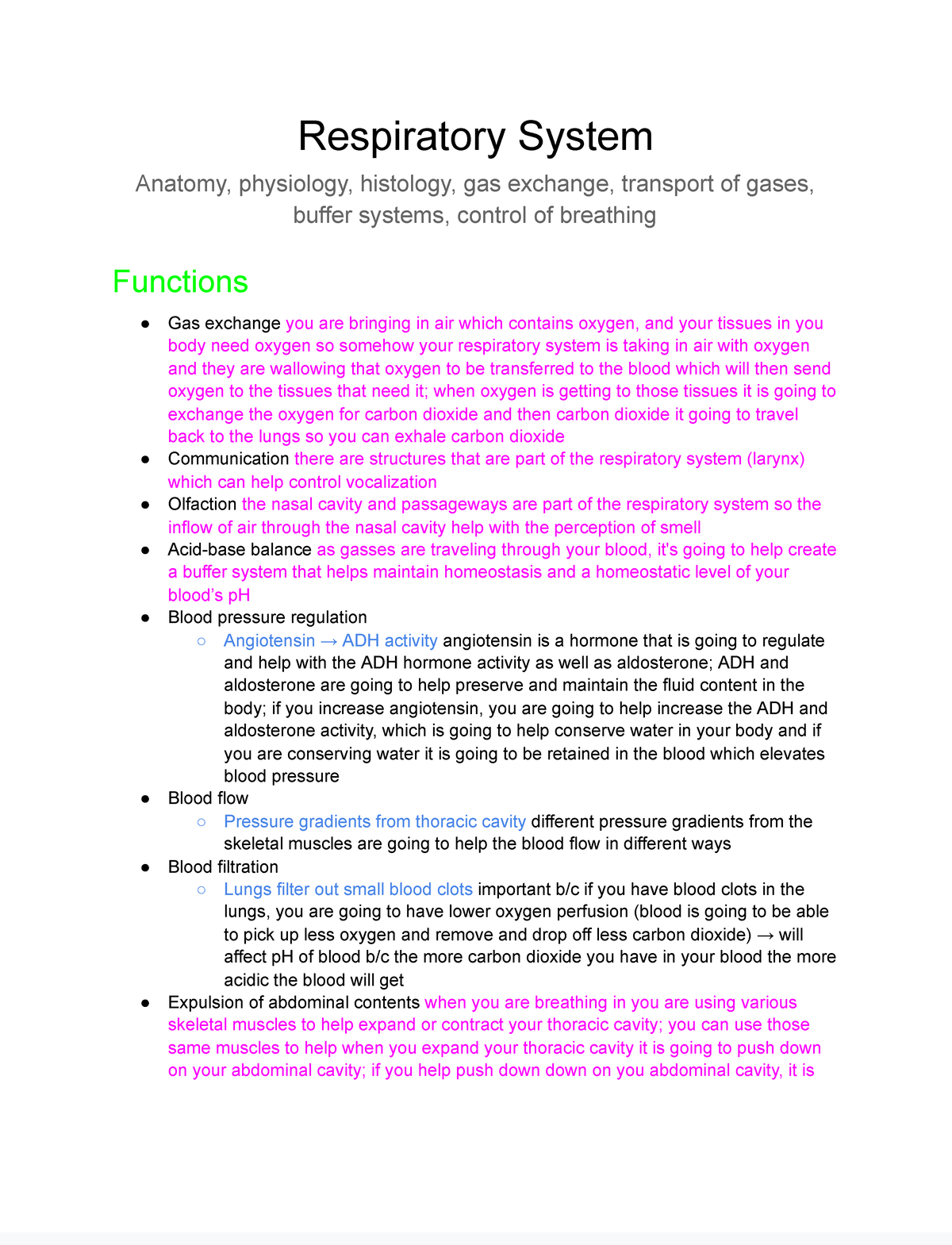 Respiratory system - Dr.Waltz - Respiratory System Anatomy, physiology ...