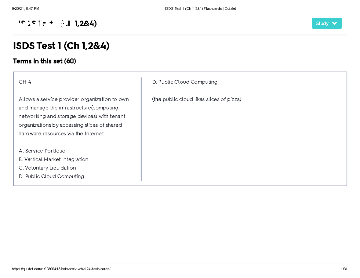 ISDS Test 1 (Ch 1,2&4) Flashcards Quizlet - ISDS Test 1 (Ch 1,2&4 ...