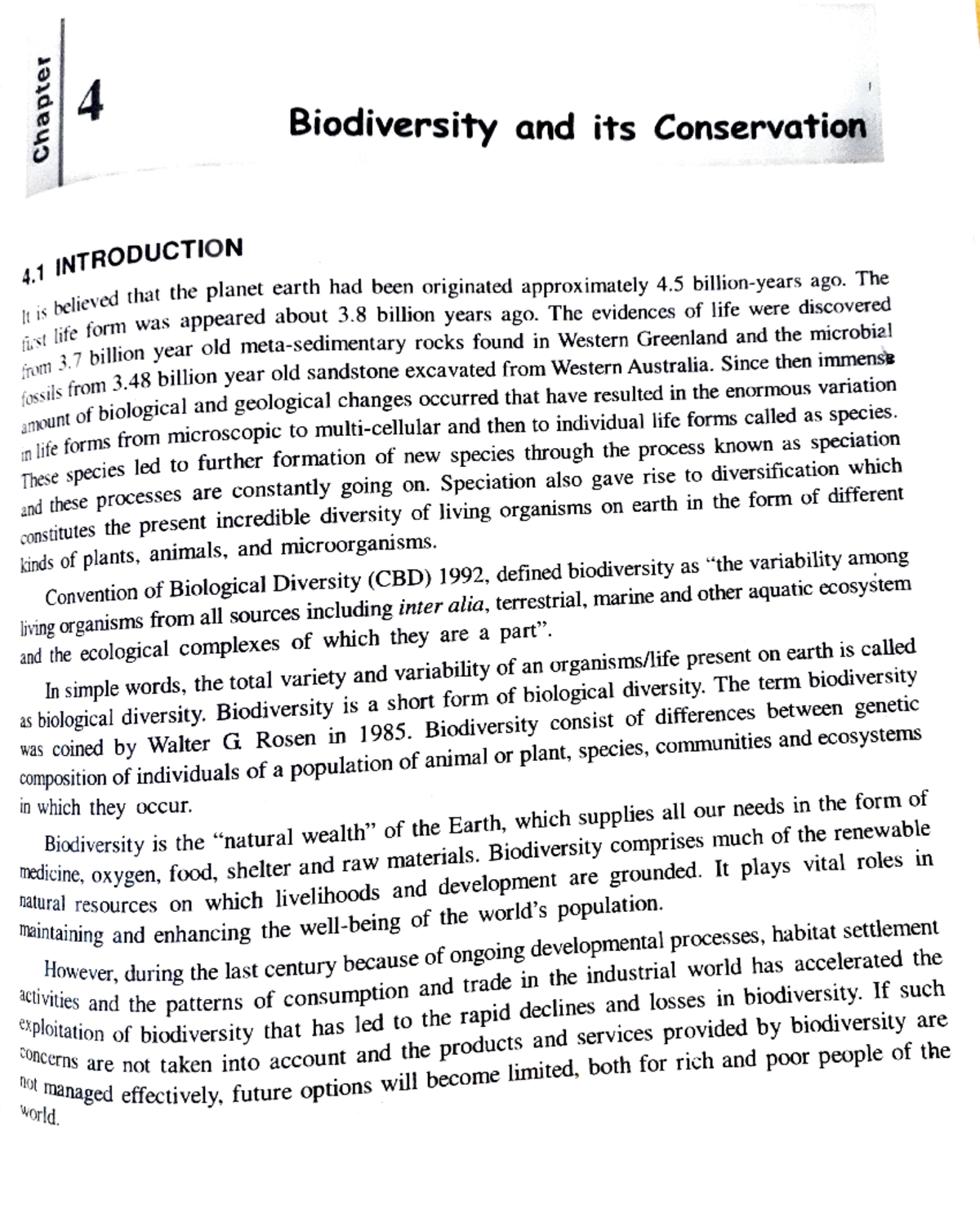 Unit 4 biodiversity - Biodiversity and its Conservation 4 INTRODUCTION ...