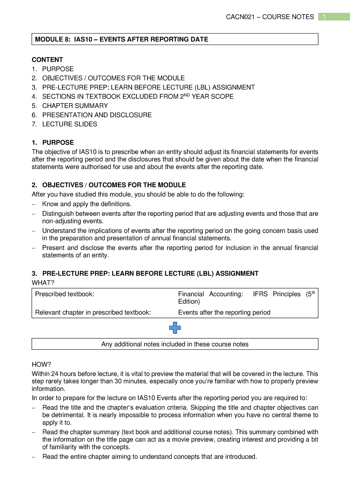 01. IAS 10 Events after the reporting period (CN) - MODULE 8: IAS10 ...