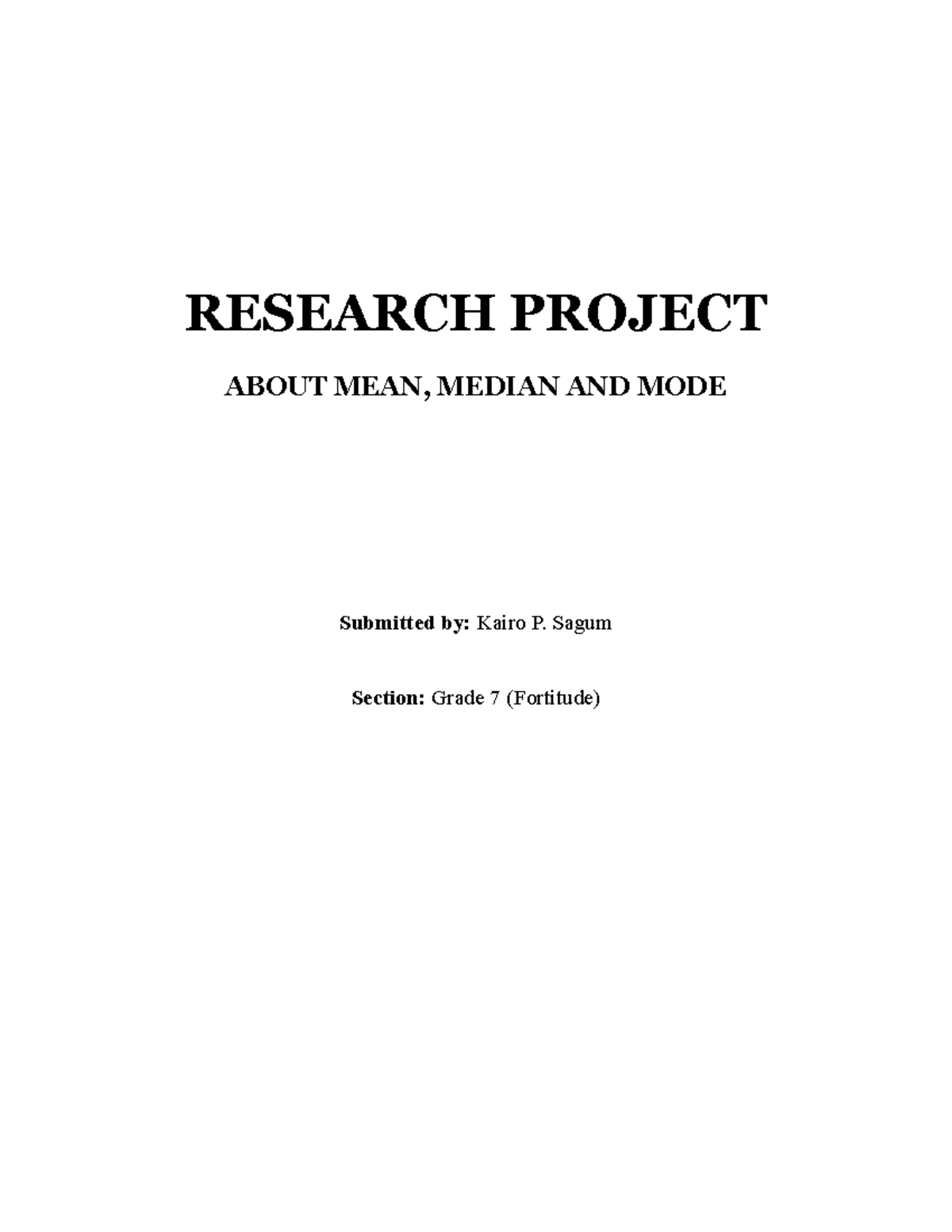 Research Project - mean, median, mode - RESEARCH PROJECT ABOUT MEAN ...