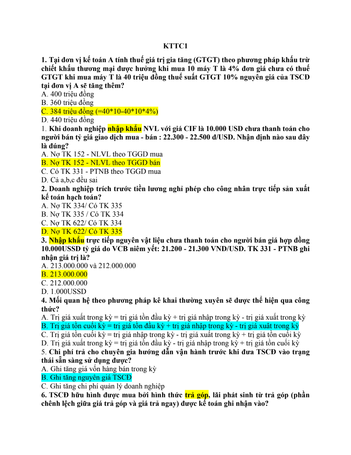 Kttc - kttc - Kế toán tài chính - Studocu