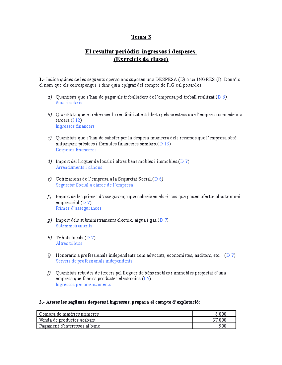 Solucions Exercicis Classe Tema 3 - Tema 3 El Resultat Periòdic ...