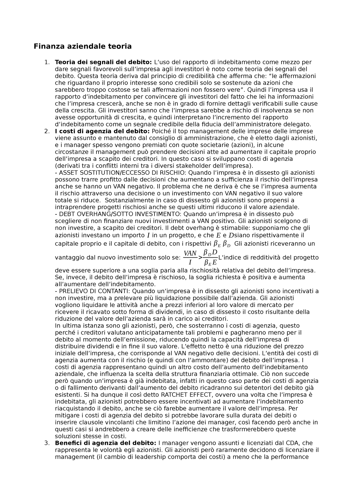 Finanza aziendale - FINANZA AZIENDALE Quando le imprese devono decidere i  modi di erogare un - Studocu