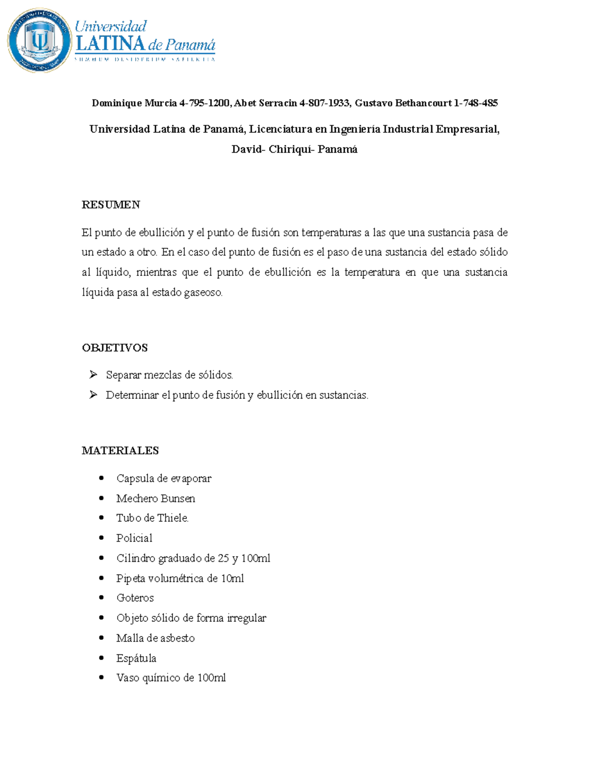 Informe - Laboratorio N°2 - Dominique Murcia 4-795-1200, Abet Serracin ...