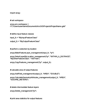 Python Code meeting 2 part 2 Explained - python import arcpy set ...