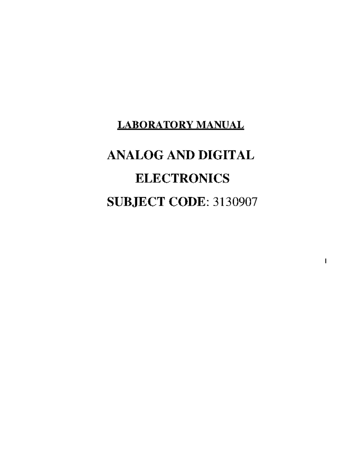 3130907 Analog AND Digital Electronics labmanual Analog and Digital