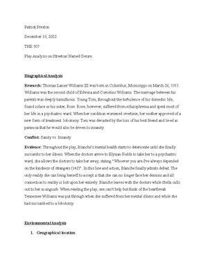 Play Analysis - Doubt - Patrick Preston THE 307 Script Analysis Play ...