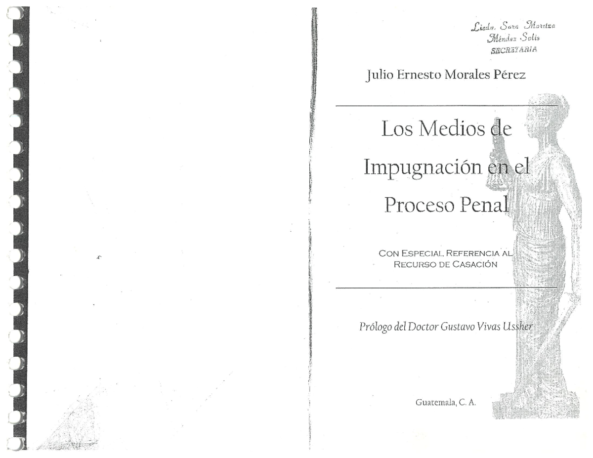 LOS Medios DE LA Impugnacion EN EL Preceso Penal - Derecho Procesal ...