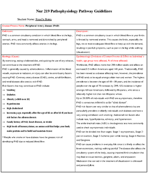 Pathway paper 4 - Nur 219 Pathophysiology Pathway Paper Student Name ...