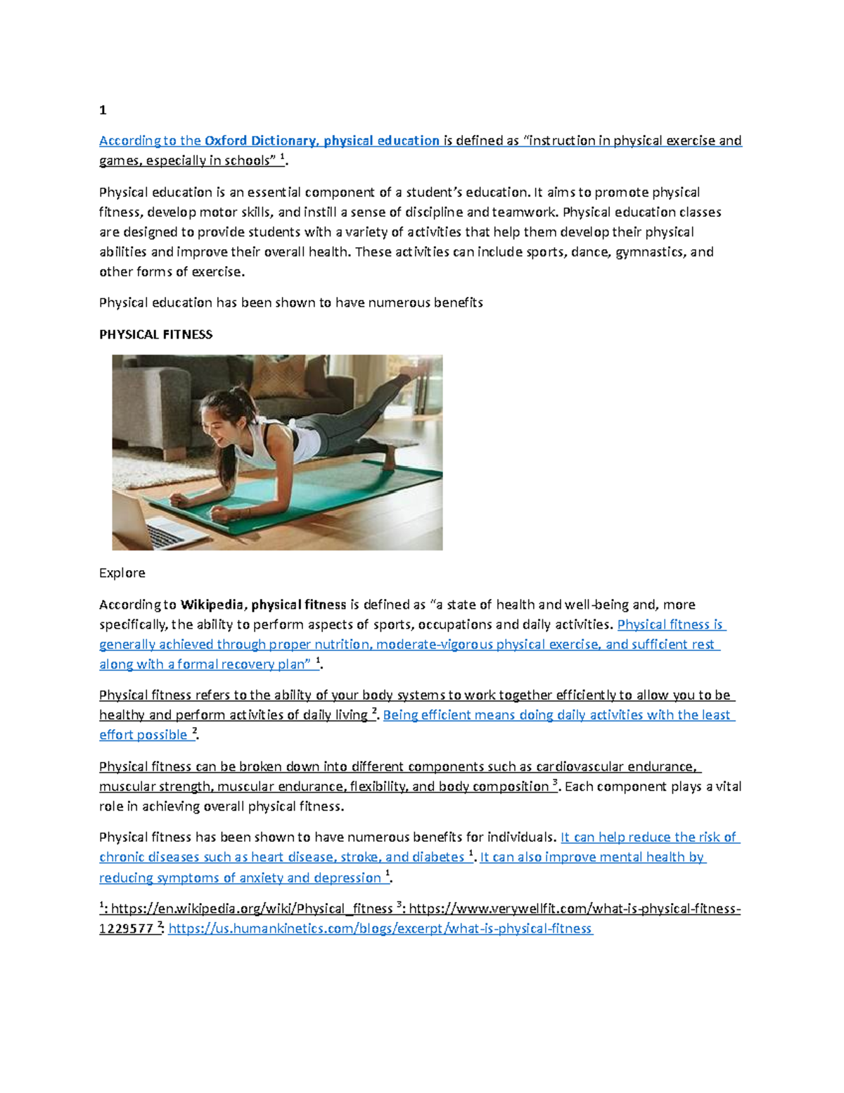 According to the Oxford Dictionary - Physical education is an essential ...