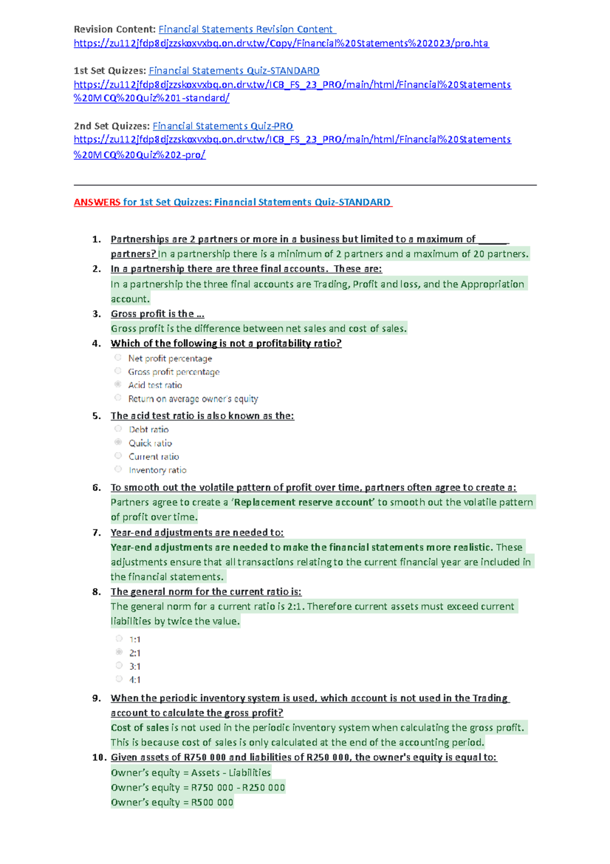 EDGE Education ICB Financial Statements Revision Content Financial
