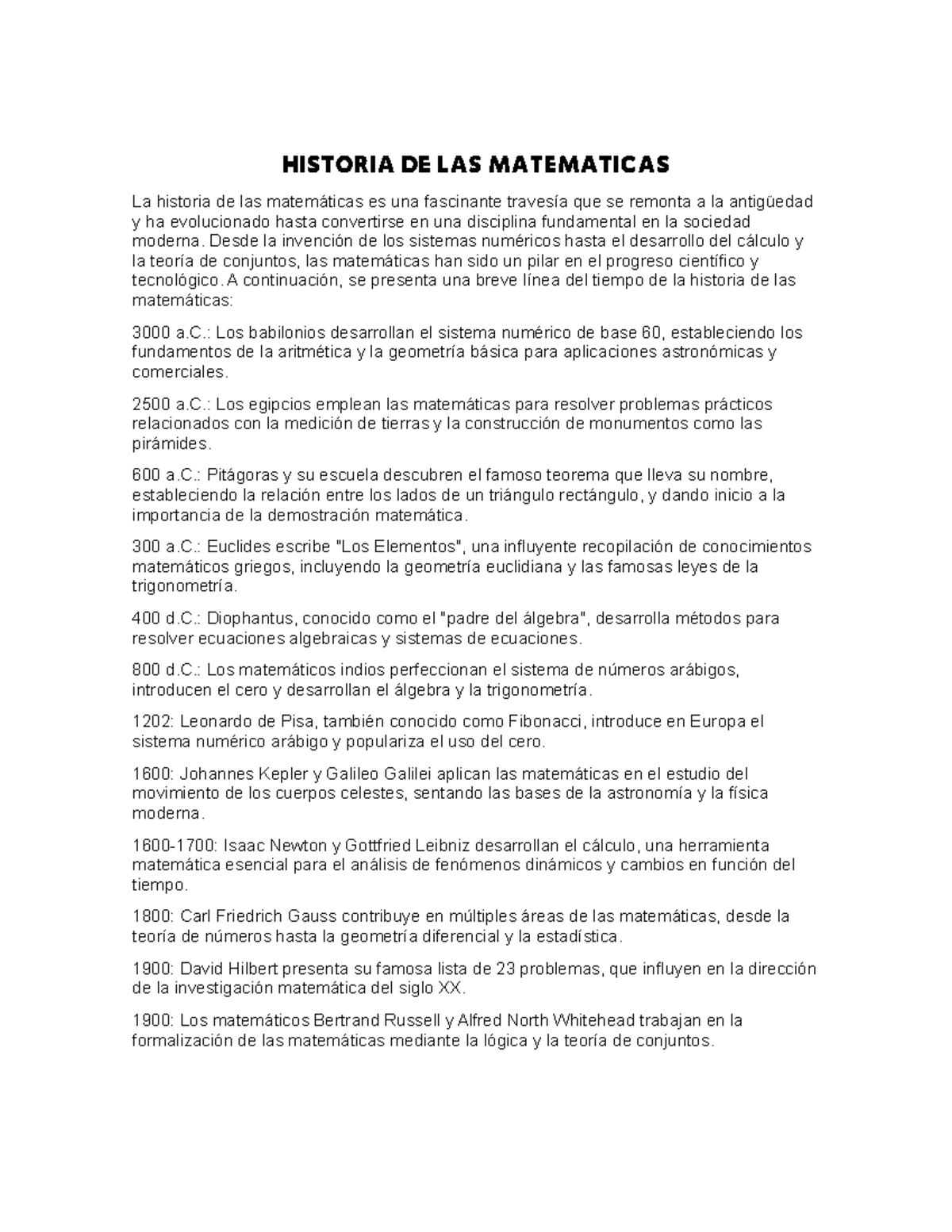 Historia De Las Matematicas La Historia De Las Matemáticas Es Una Fascinante Travesía Que Se 3211