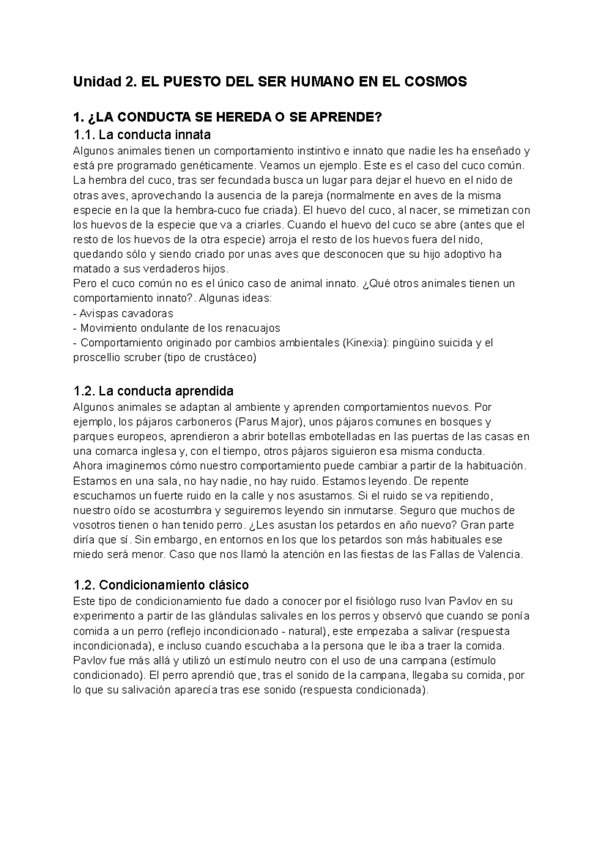 Bloque 2 Antropología - Unidad 2. EL PUESTO DEL SER HUMANO EN EL COSMOS ...