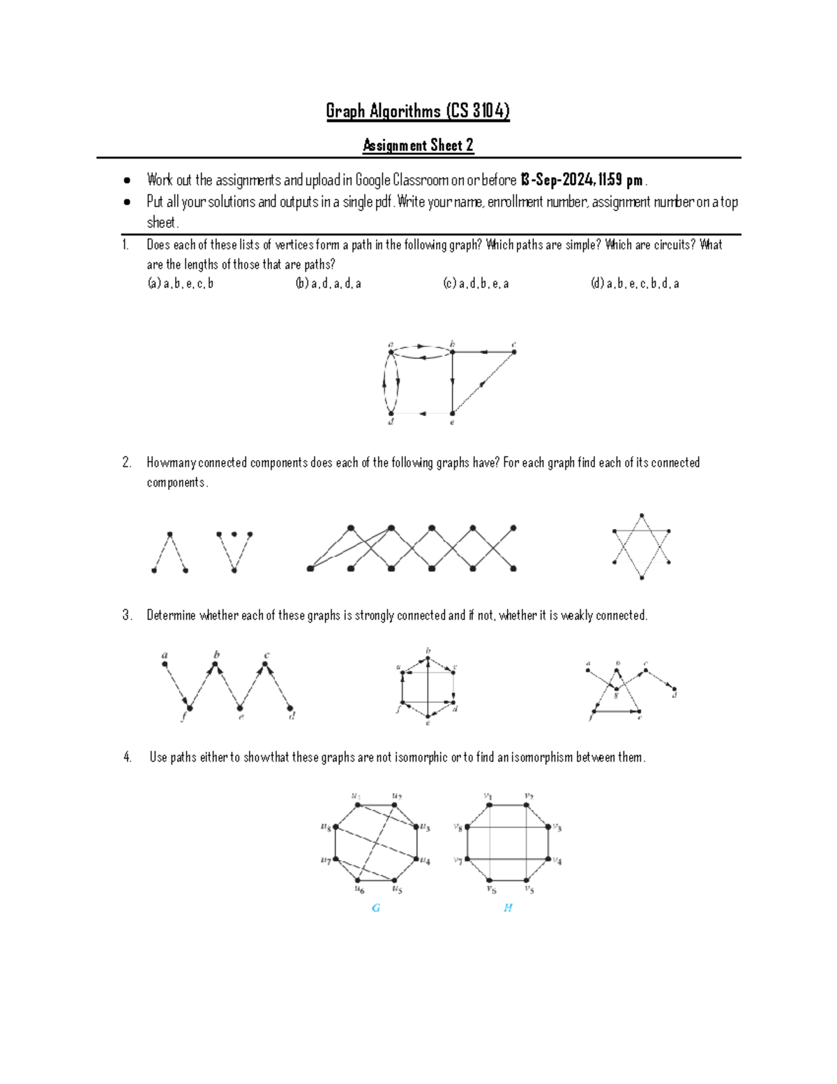 Graphassign 2 graph connectivity assignment Graph Algorithms (CS