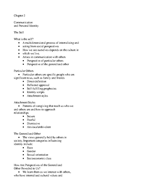 Chapter 1 - Chapter 1 A First Look At Interpersonal Communication ...