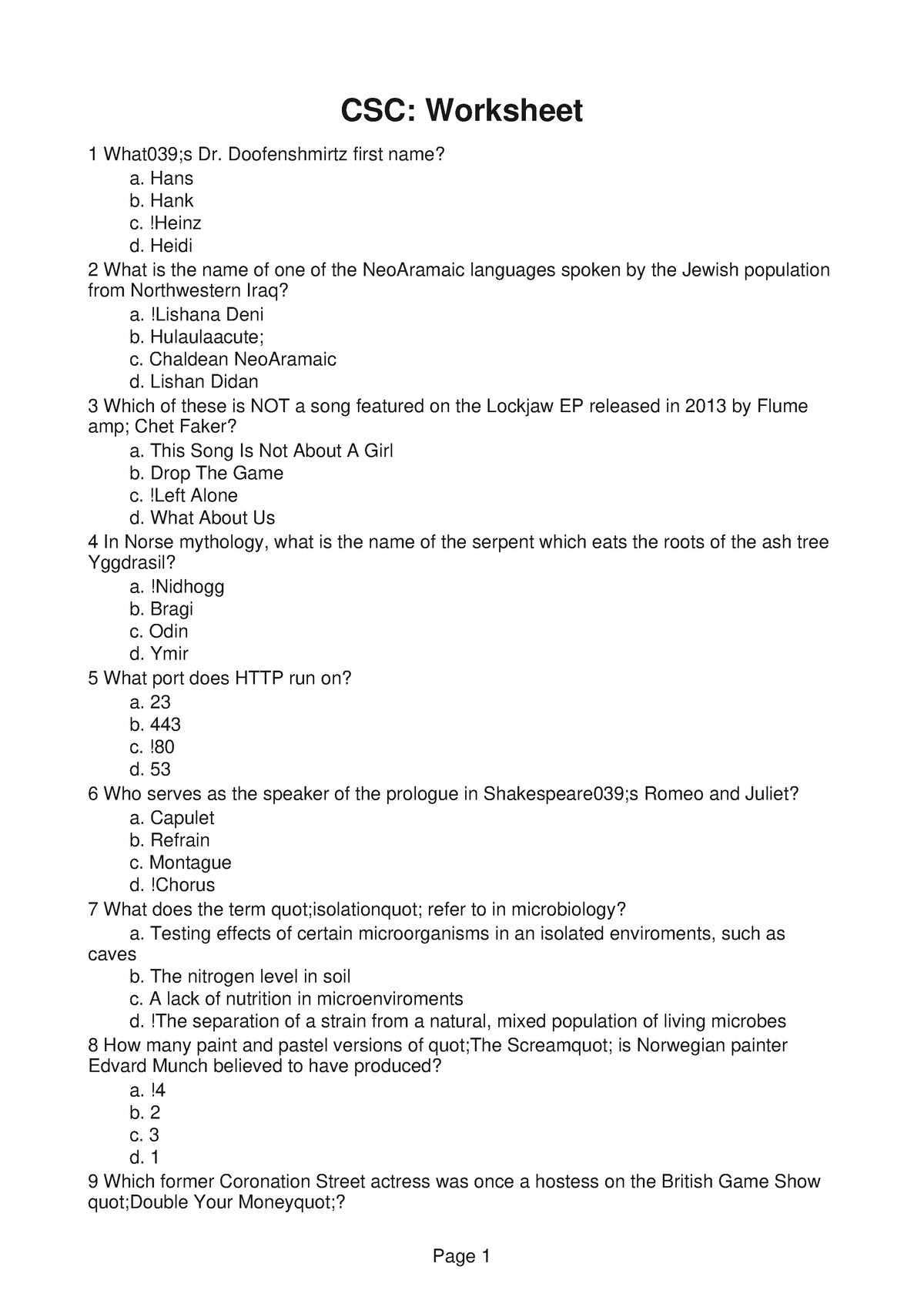 CSC220 Example 7 - Computer Science Notes - CSC: Worksheet 1 What039;s ...