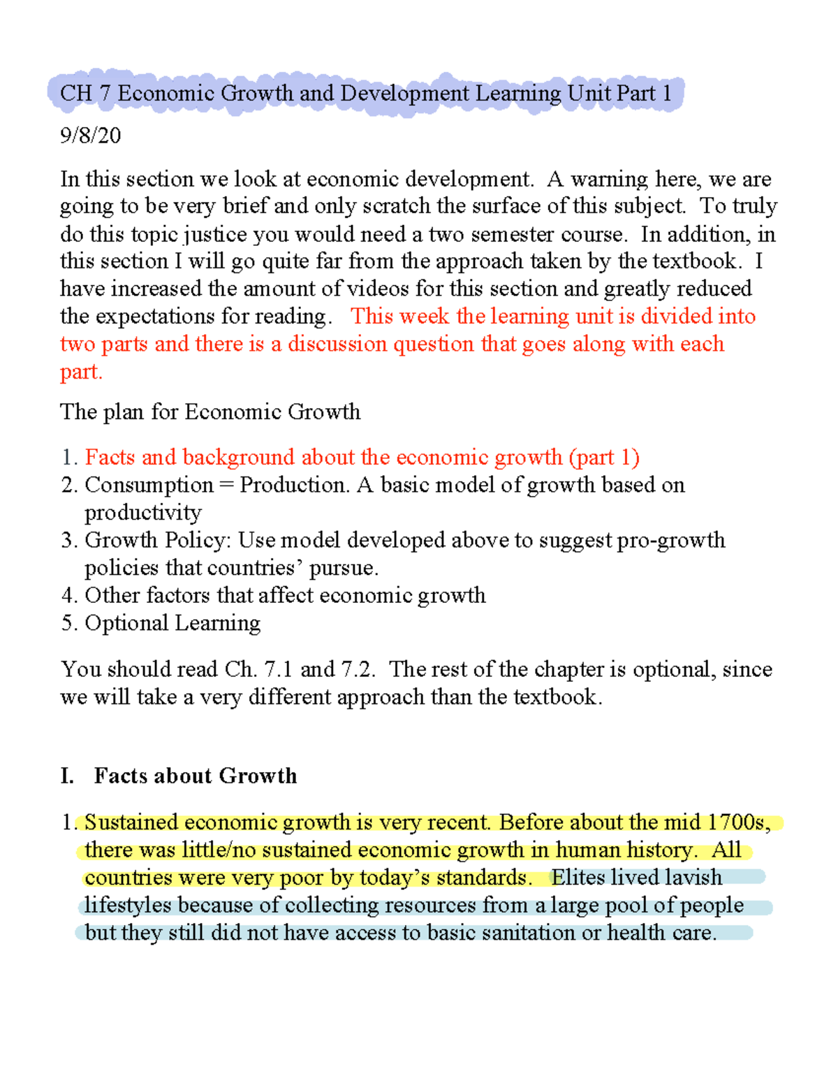 ECON 2012 CH.7_Economic Growth - CH 7 Economic Growth And Development ...